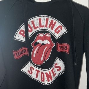 The Rolling Stones distressed 1978 Tour print hoodie sweatshirt Sz S